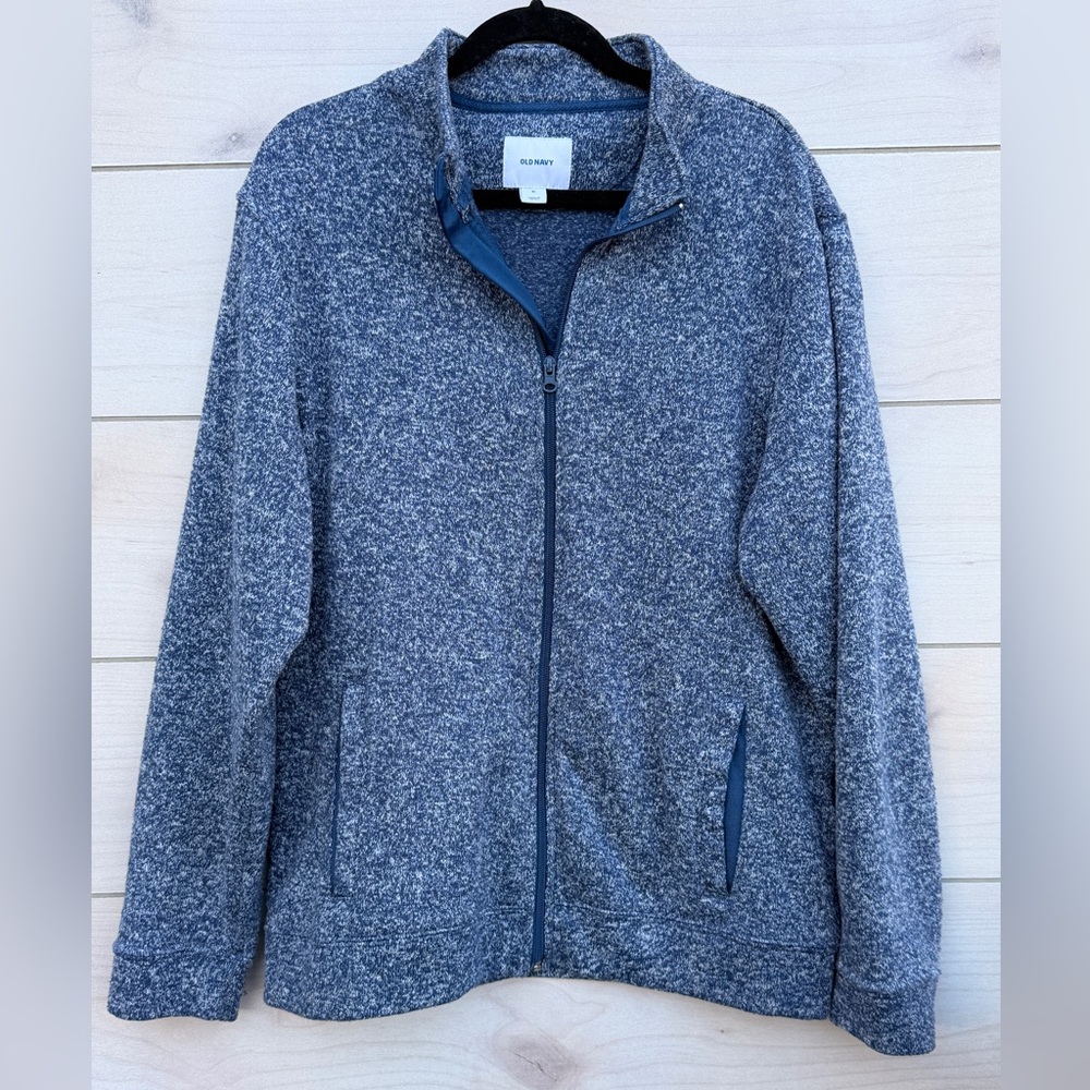 Knit Blue Business Casual Zip-Up